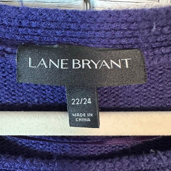 Lane Bryant womens sweater purple knit decorative yolk feminine Wither plus size - Picture 5 of 8